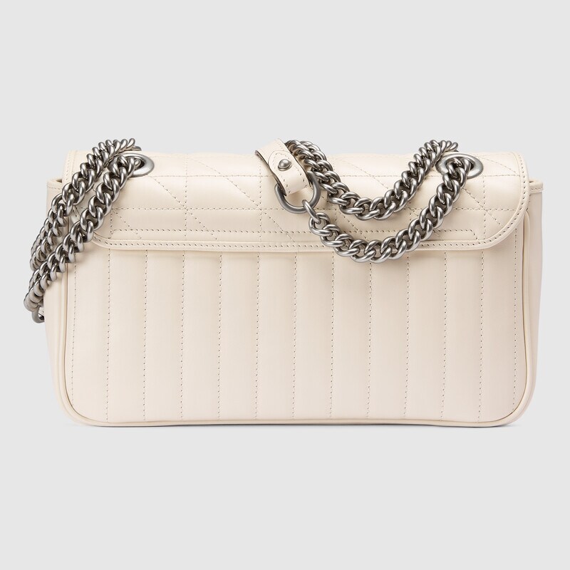 Gucci GG Marmont Small Matelasse Shoulder Bag 443497 White